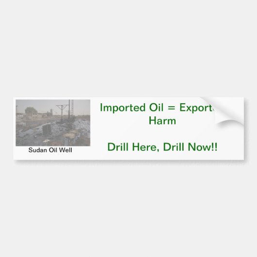 ここのドリルは、3つを今あけます バンパーステッカー (正面)