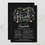 ここのモダンは花嫁のピンクの花柄を来ます 招待状 (正面/裏面)