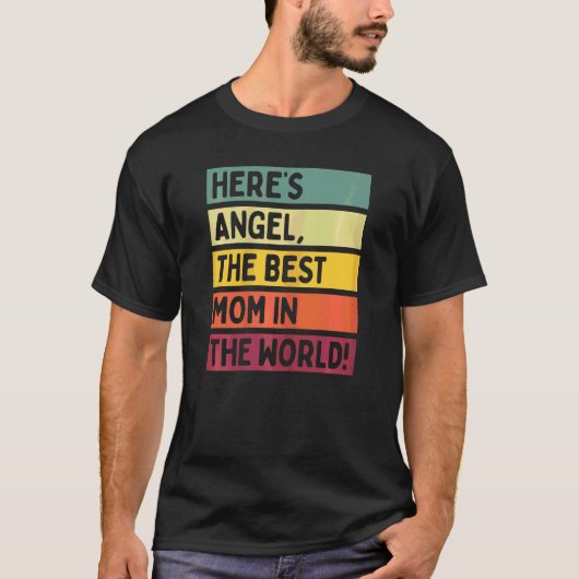 ここの女性はエンジェル最高のザ・ママ・イン・ザ・ワールド・モス Tシャツ (正面)