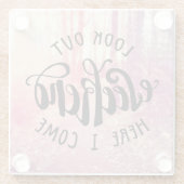 ここの週末を見て下さい私が2つを来る ガラスコースター (裏面)