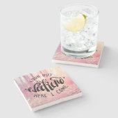 ここの週末を見て下さい私が2つを来る ストーンコースター (横)