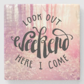 ここの週末を見て下さい私が2つを来る ストーンコースター (正面)