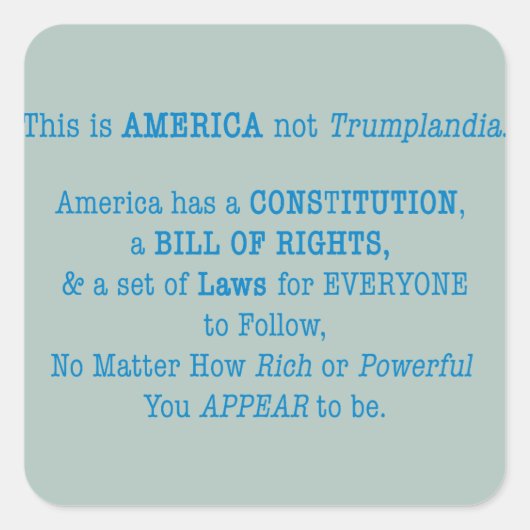 ここはアメリカだ スクエアシール (正面)