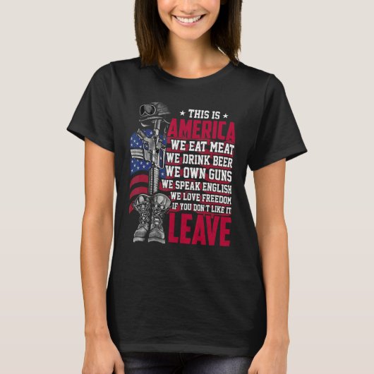 ここはアメリカだ Tシャツ (正面)