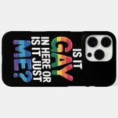 ここはゲイがいるの？それとも私だけ？面白いLGBTQ Case-Mate iPhoneケース (裏面 (横))