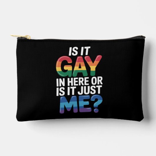 ここはゲイなの？私だけ？面白いLGBTQ アクセサリーポーチ (正面)