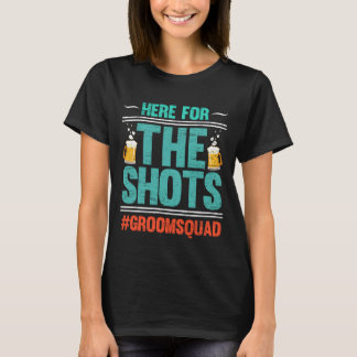 ここはシャツのグルームズクワッドパーティー バチェラービール Tシャツ