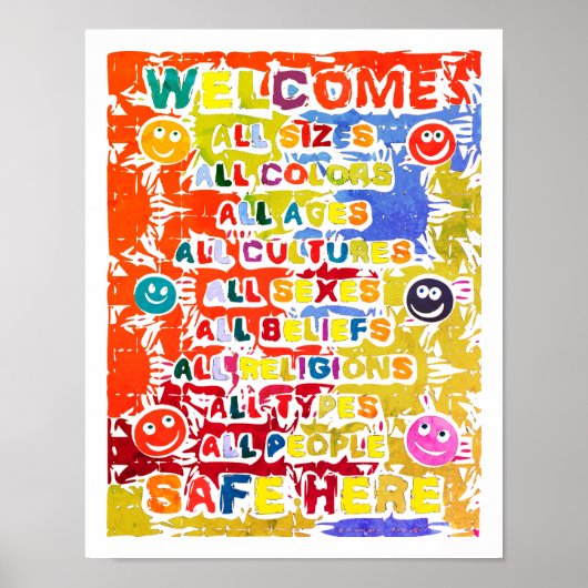 ここは安全で～温かい歓迎 ポスター (正面)