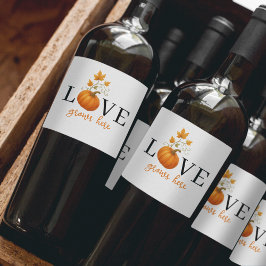 ここは愛が育つ場所 | かぼちゃのレタリング オータム ワインラベル