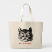 ここは狂気の世界 - チェシャ猫の不思議な世界 ラージトートバッグ (裏面)
