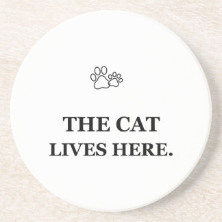 ここは猫のもの お客様はあなた Funny Cat Coas コースター