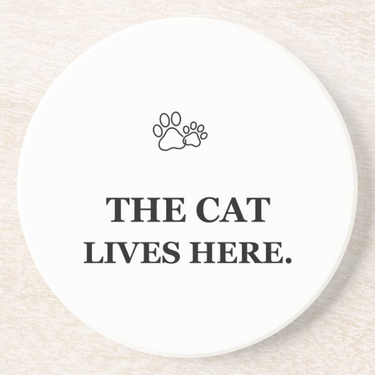 ここは猫のもの お客様はあなた Funny Cat Coas コースター (正面)