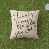 ここは私たちの幸せな場所だ|コットンファブリックテクスチャード アウトドアクッション (芝生)