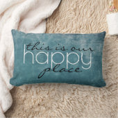 ここは私たちの幸せな場所で青い素朴動揺してな ランバークッション (ブランケット)