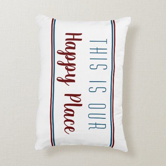 ここは私たちの幸せな場所赤青アクセント枕 アクセントクッション (裏面(縦))