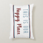 ここは私たちの幸せな場所赤青アクセント枕 アクセントクッション (正面(垂直))