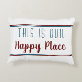 ここは私たちの幸せな場所赤青アクセント枕 アクセントクッション (裏面)