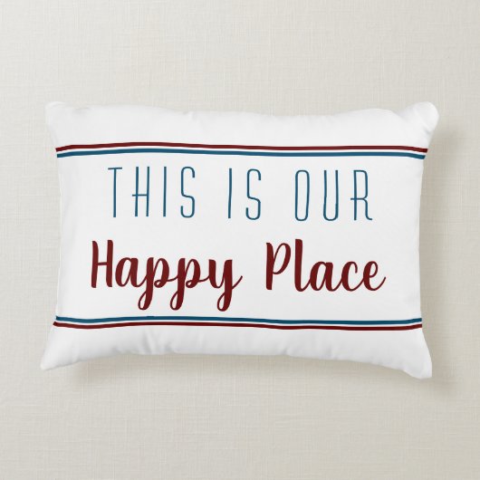 ここは私たちの幸せな場所赤青アクセント枕 アクセントクッション (裏面)