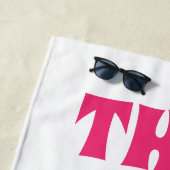 ここは私の幸せな場所だ！おもしろいタイポグラフィ ビーチタオル (インサイチュ)