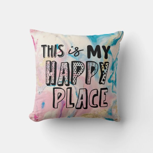 ここは私の幸せな場所の枕です クッション (正面)