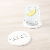 ここは私の幸せな場所シンプルモダンデザイン コースター (側面)