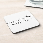 ここは私の幸せな場所シンプルモダンデザイン コースター (左側)