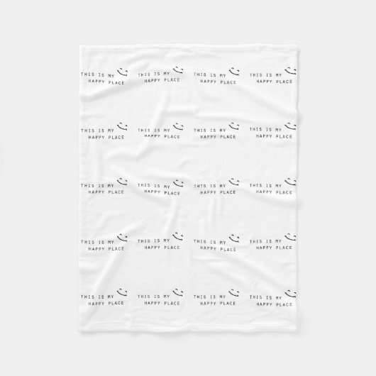ここは私の幸せな場所シンプルモダンデザイン フリースブランケット (正面)