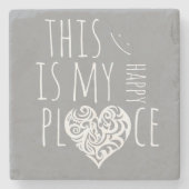 ここは私の幸せ感動的だ ストーンコースター (正面)