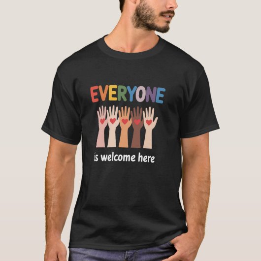 ここは誰でも歓迎 Tシャツ (正面)