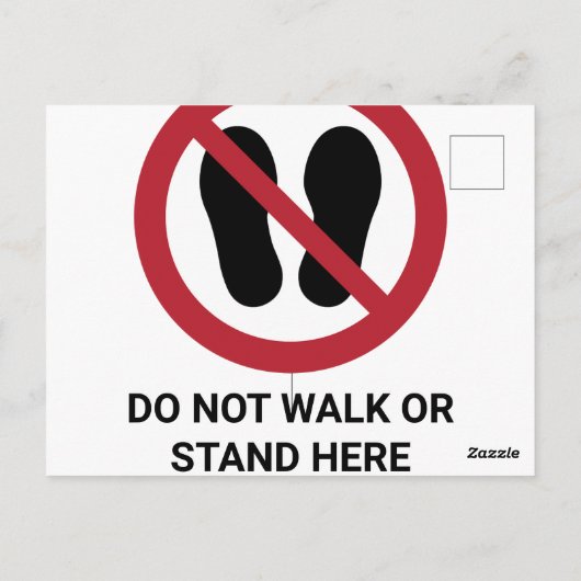 ここを歩いたり立ったりしないで、禁止標識 ポストカード (裏面)