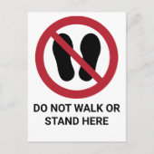 ここを歩いたり立ったりしないで、禁止標識 ポストカード (正面)