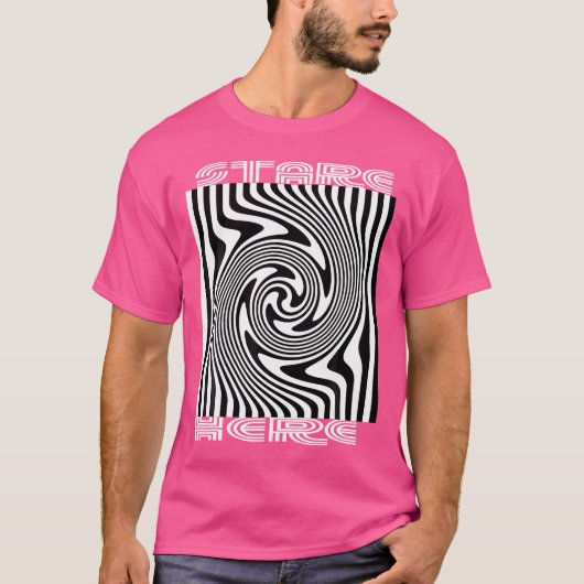 ここを見つめろ オプティカルイリュージョン 眩暈 Tシャツ (正面)