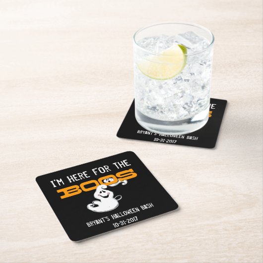 ここカスタムでボースハローウィンパーティコースター スクエアペーパーコースター (インサイチュ)