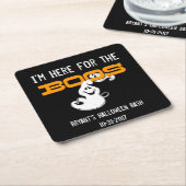 ここカスタムでボースハローウィンパーティコースター スクエアペーパーコースター (アングル)