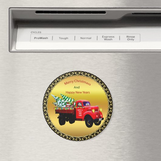 ここサ来ンタのクリスマスツリーのファームトラック マグネット (インサイチュ (食洗機))