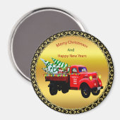 ここサ来ンタのクリスマスツリーのファームトラック マグネット (正面/裏面)