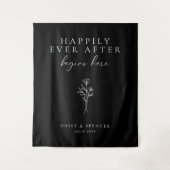 ここシンプルで始まった後のブラックハッピー結婚ズ タペストリー (正面)