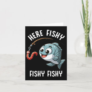 ここフィッシュ魚釣りおもしろいワームかわいい魚の漁師 カード
