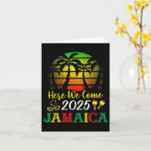 ここ我々ジャマ来カ2025女の子の旅行の家族の夏 カード (黄色い花)