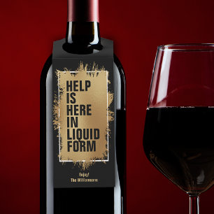 ここ救済に文字金箔の黒 ボトルネックタグ