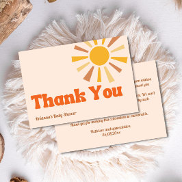 ここ来では、息子のグルーヴィなレトロな赤ちゃんシャワー サンキューカード