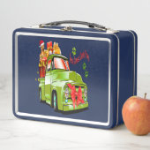 ここ来でサンタの犬のクリスマスパレード メタルランチボックス (インサイチュ)