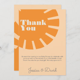 ここ来でサンレトロ赤ちゃんシャワー サンキューカード