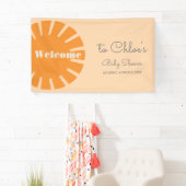 ここ来でサンレトロ赤ちゃんシャワー 横断幕 (インサイチュ)