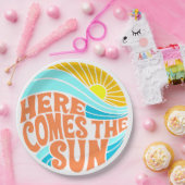 ここ来でサンTー、レトロスタイル、ヒッピースタイル ペーパープレート (パーティー)