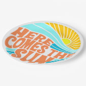 ここ来でサンTー、レトロスタイル、ヒッピースタイル ペーパープレート (アングル)