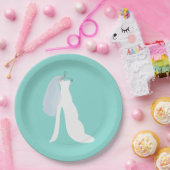 ここ来でザ花嫁シャワーティアラパーティー ペーパープレート (パーティー)