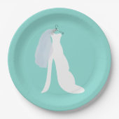 ここ来でザ花嫁シャワーティアラパーティー ペーパープレート (正面)