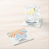 ここ来でソンサンシャインボーイ赤ちゃんシャワーパーティー スクエアペーパーコースター (インサイチュ)