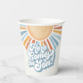 ここ来でソンサンシャインボーイ赤ちゃんシャワーパーティー 紙コップ